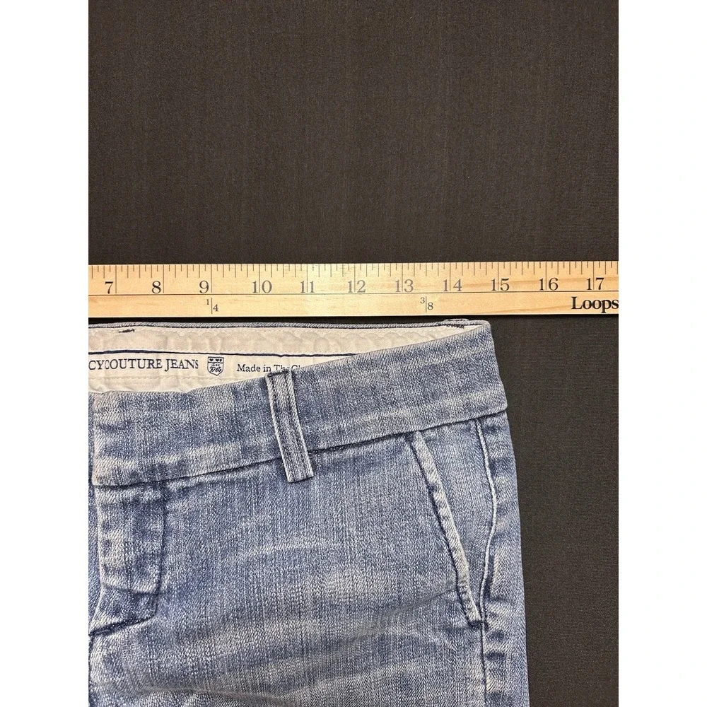 Juicy Couture Women's Bermuda Long Denim Jean Shorts Jorts 2000s Y2K Preppy 27
